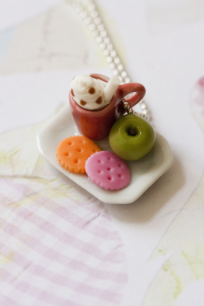 Brunch Soy Latte Fruit and Cookies Necklace