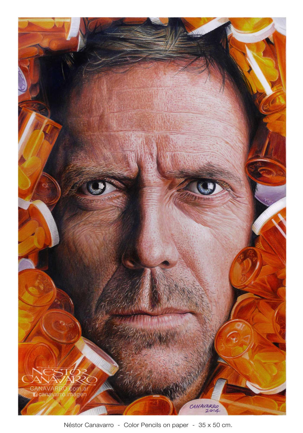 House MD - Hugh Laurie in color pencils by NestorCanavarro
