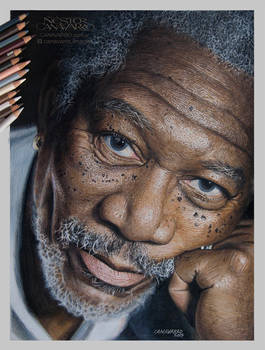 Morgan Freeman - Color Pencils on Paper
