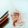 Tom Hanks - Colored pencils - WIP - stage 1