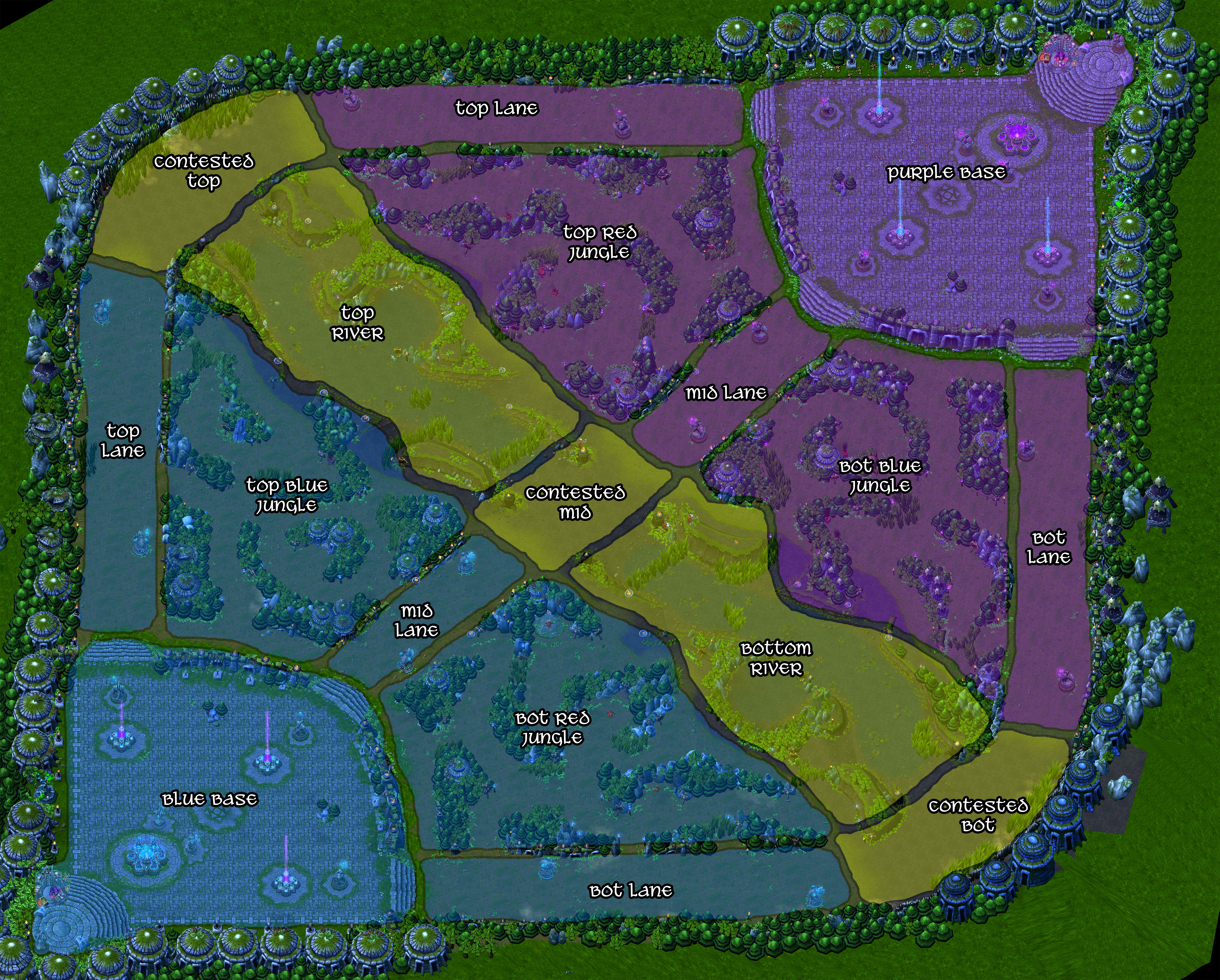 League of Legends - Summoner's Rift Regions Map