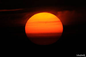 Sunset with sunspots