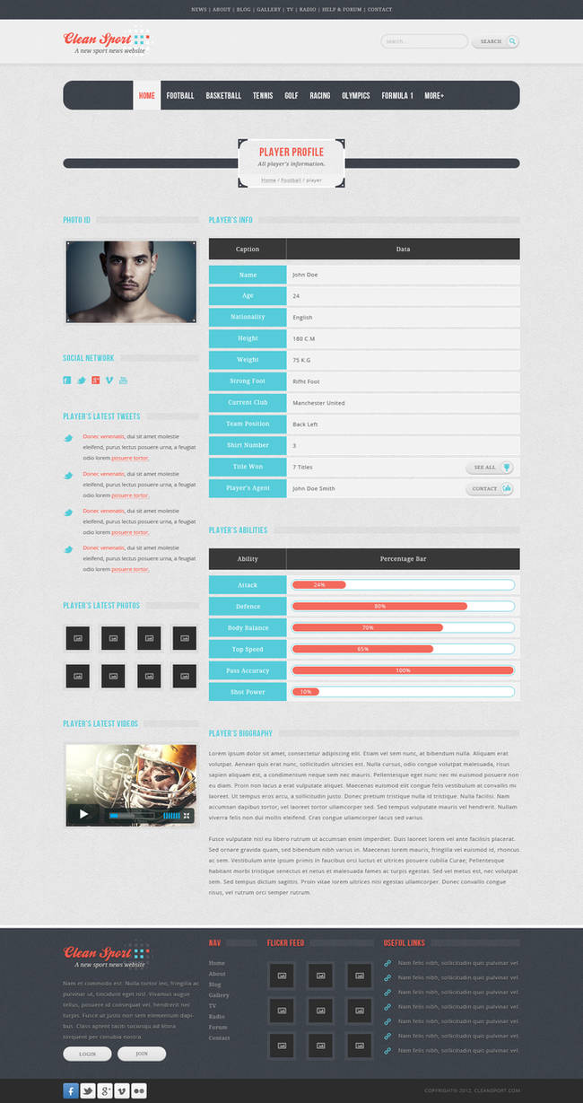Html Code For Sports Personality Clean Sport - HTML Template by sheko-elanteko on DeviantArt