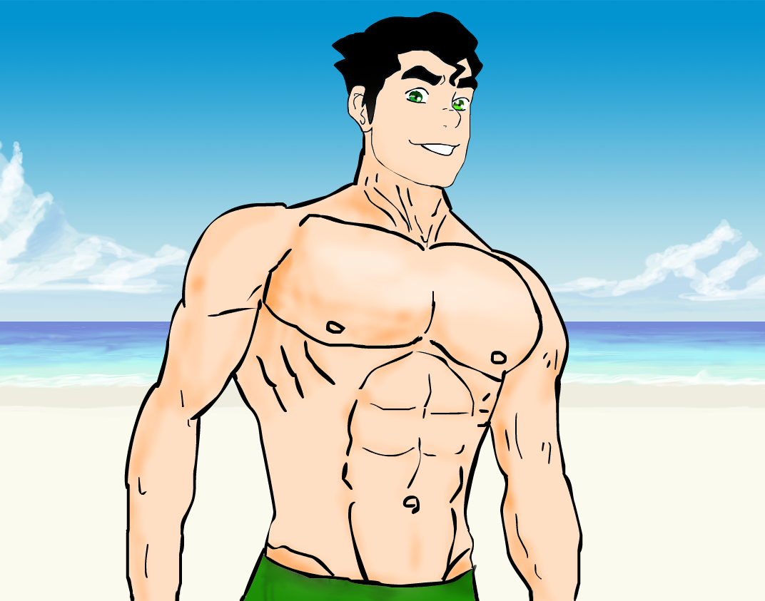 Sexy Shirtless Big Boy Bolin at the Sunny Beach