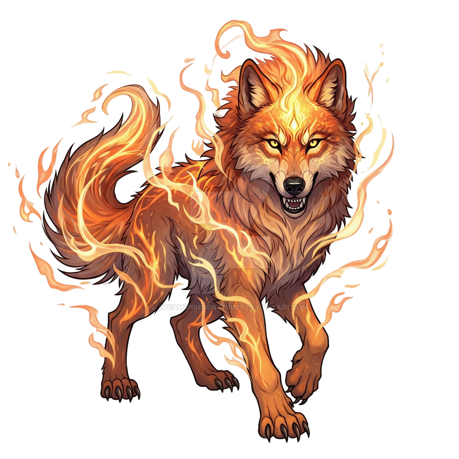 Elemental Fire Wolf by DreamSpireConstruct on DeviantArt