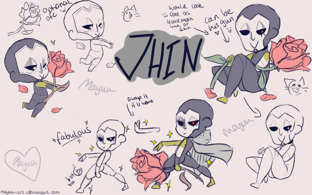 Jhin chibi poses by Mayuuart on DeviantArt