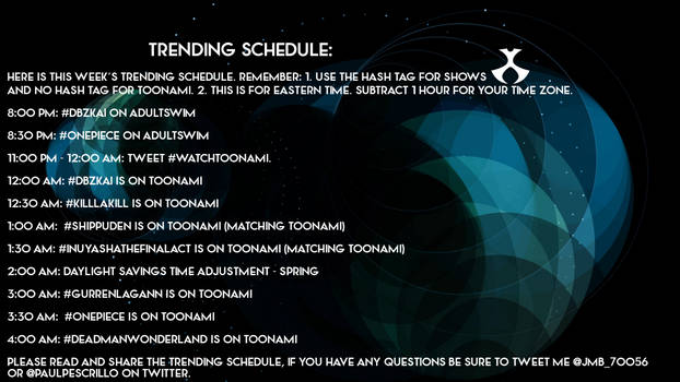 Toonami Trending Schedule For March 7th-8th!