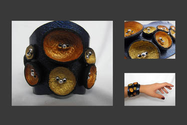 Golden pods leather pods cuff