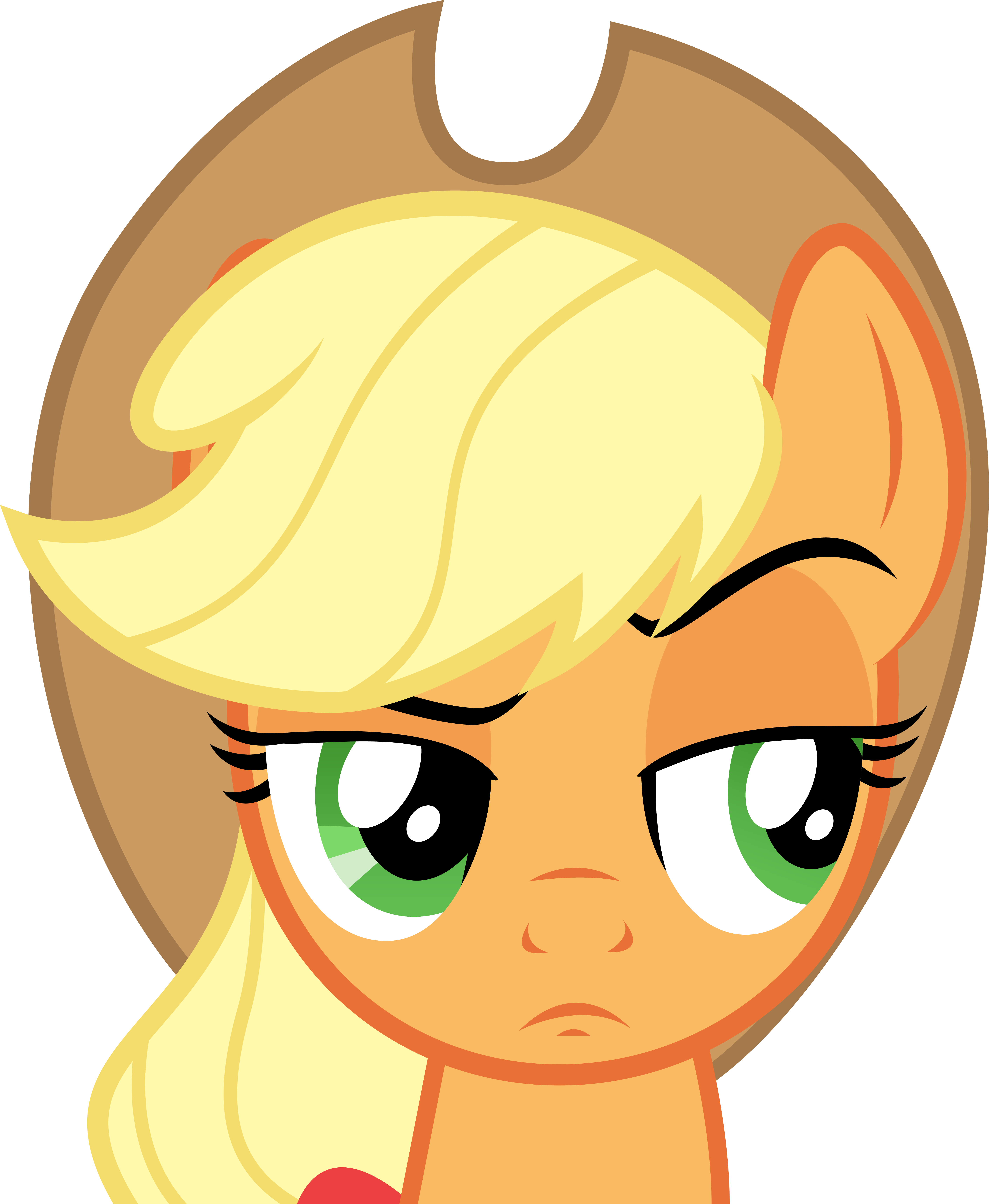 Applejack raises her eyebrow
