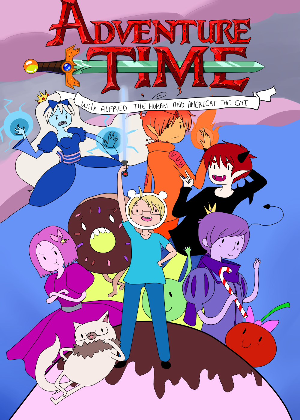 Adventure Time with Alfred And Americat. Cover