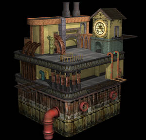 Steampunk Oil Rig 3D 3