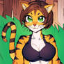tiger girl drawn on computer