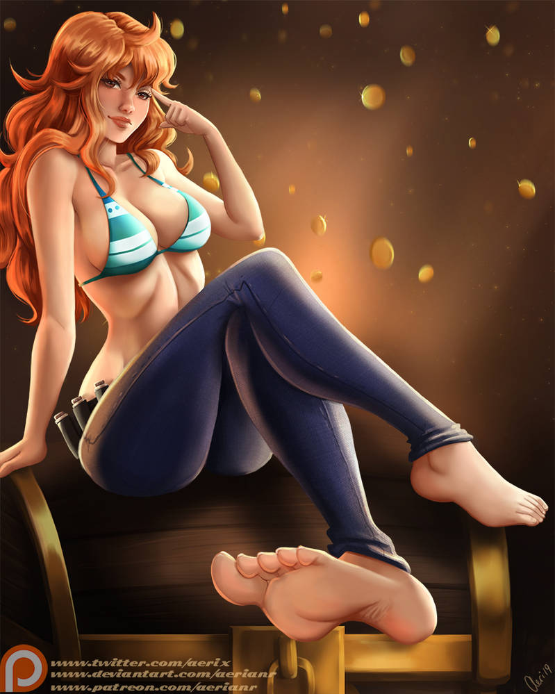 Nami found some treasure by AerianR