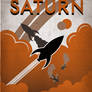 Retro Sci-fi Saturn Travel Poster