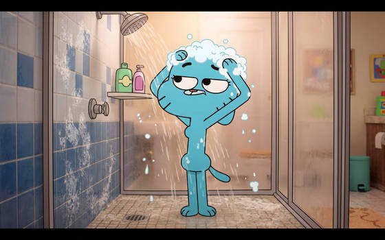 Nicole Watterson taking a shower