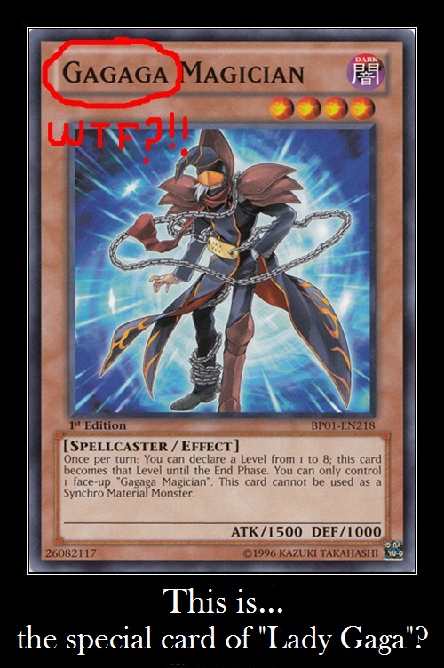 The card of Lady Gaga in Yu-Gi-Oh!