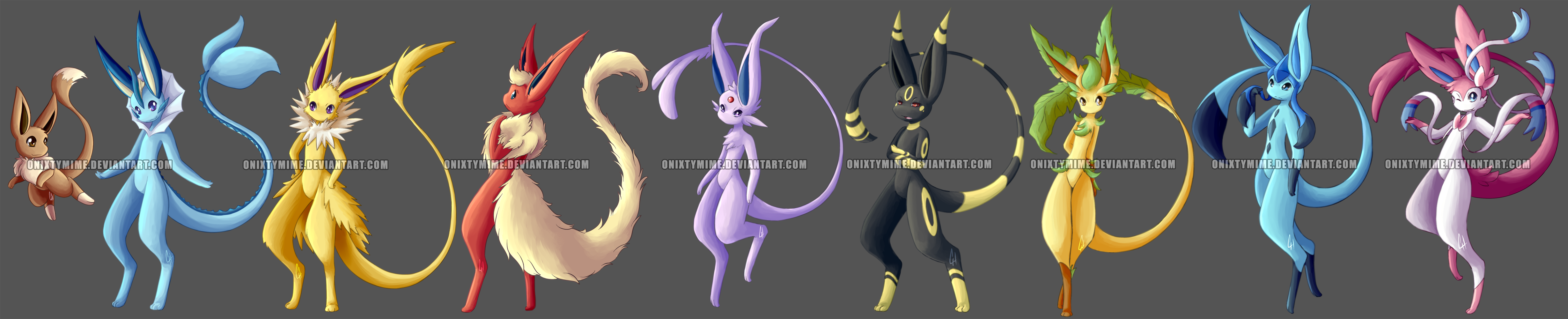 Shiny Eeveelutions Project - Complete by Rotommowtom on DeviantArt
