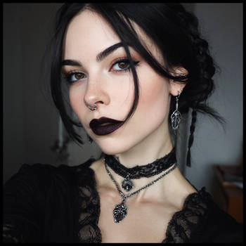 Goth Woman with Piercings
