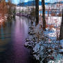 Quiet river in winter time