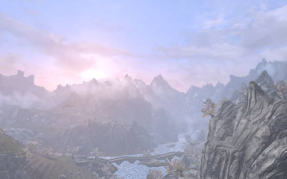 Skyrim Screenshot___ when the sun shines pink...