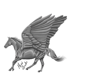 Pegasus Greyscale