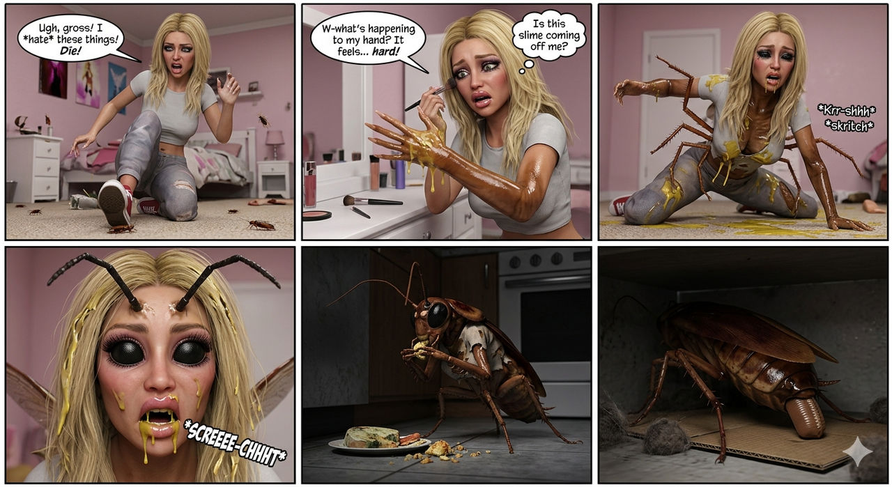 Human Insect Tf Girl To Cockroach Insect TF by AquaDavid on DeviantArt