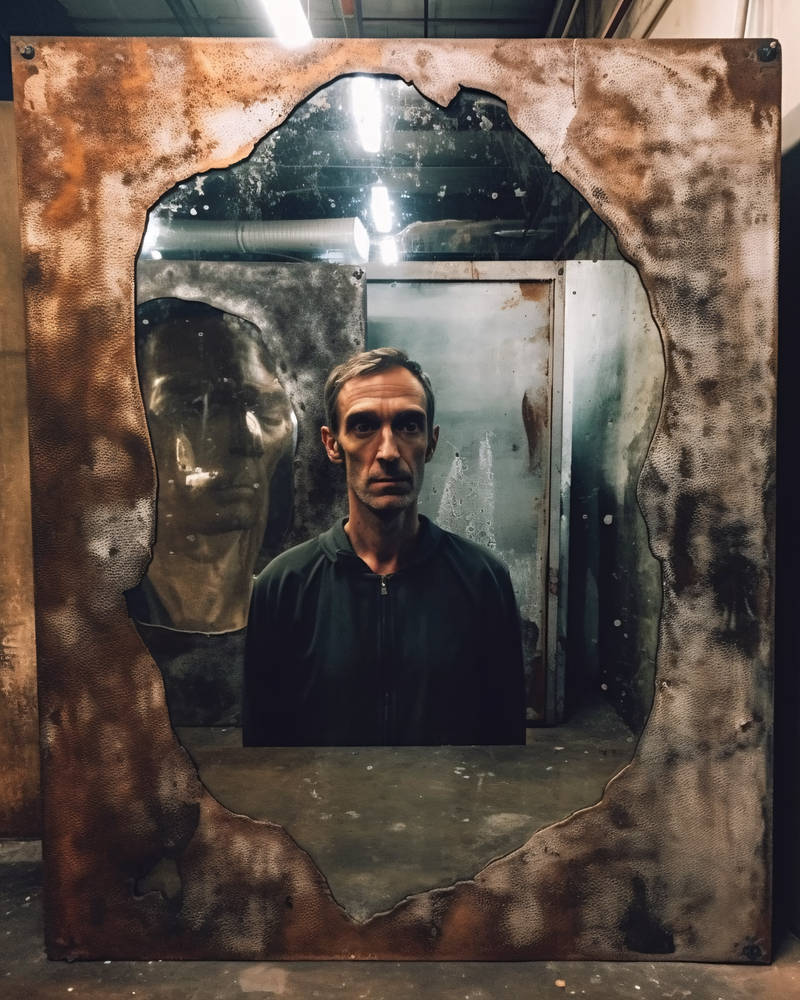 Matd Distorted Portrait Of A Man Mirrored And Refl by brennschluss on ...