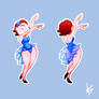 Burlesque Girl Charm Design - Blue