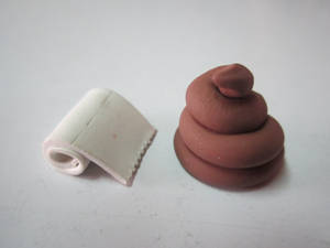 Polymer Clay Poop and Toilet Paper Set