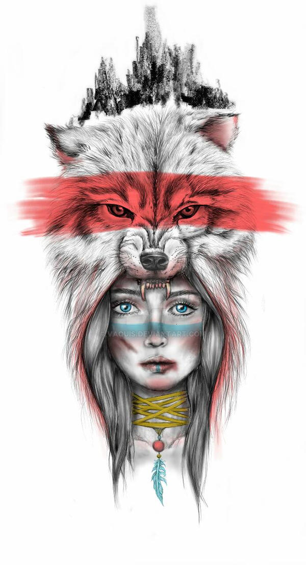Wolf Girl Tattoo By Vaquis On DeviantArt wolf-girl-tattoo-by-vaquis-on-deviantart