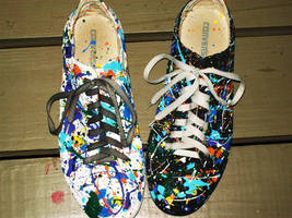 Splatter painted shoes