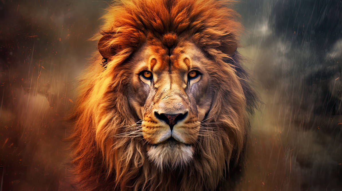 ANIMAL KINGDOM ROYALTY: Vibrant Lion Portrait by OdysseyOrigins on ...