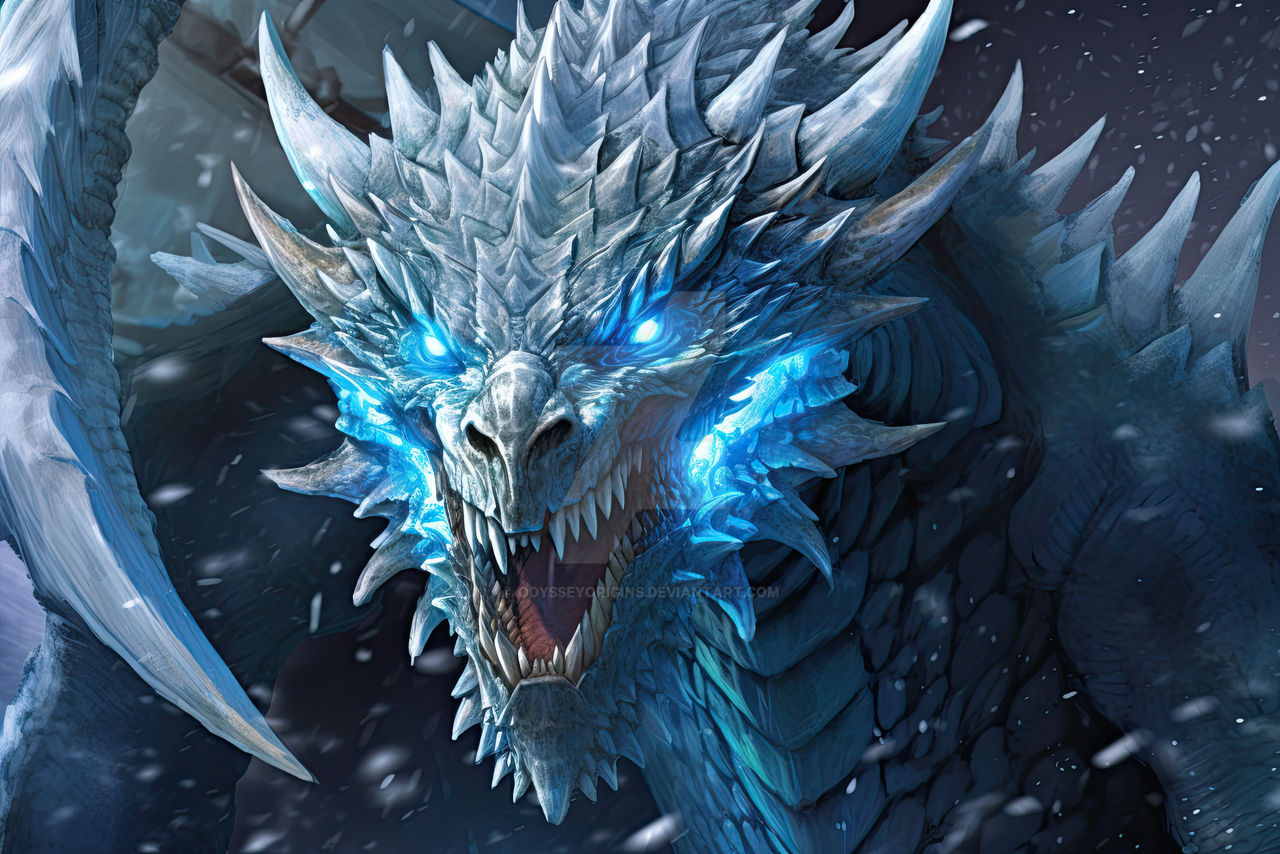 Cold Blaze: Portrait of an Ice Dragon by OdysseyOrigins on DeviantArt