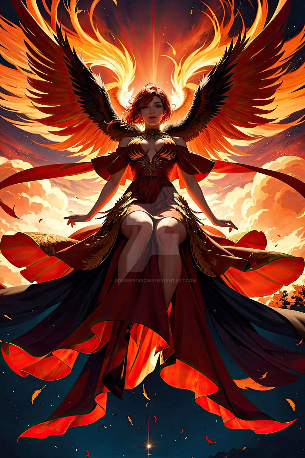 Phoenix Rebirth: The Girl of Golden Flames by OdysseyOrigins on DeviantArt
