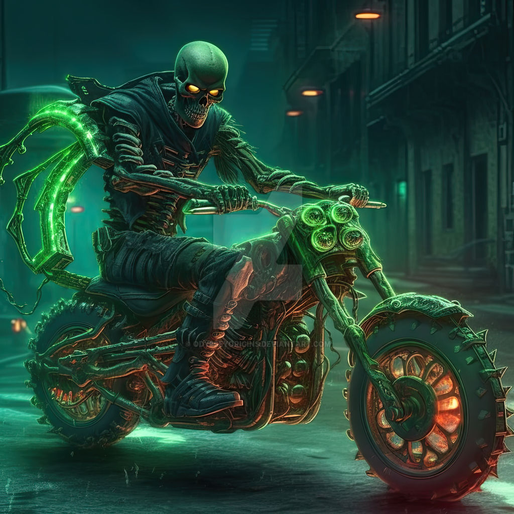 Flaming Chains and Robo-Rider Alien Bike Adventure by OdysseyOrigins on ...