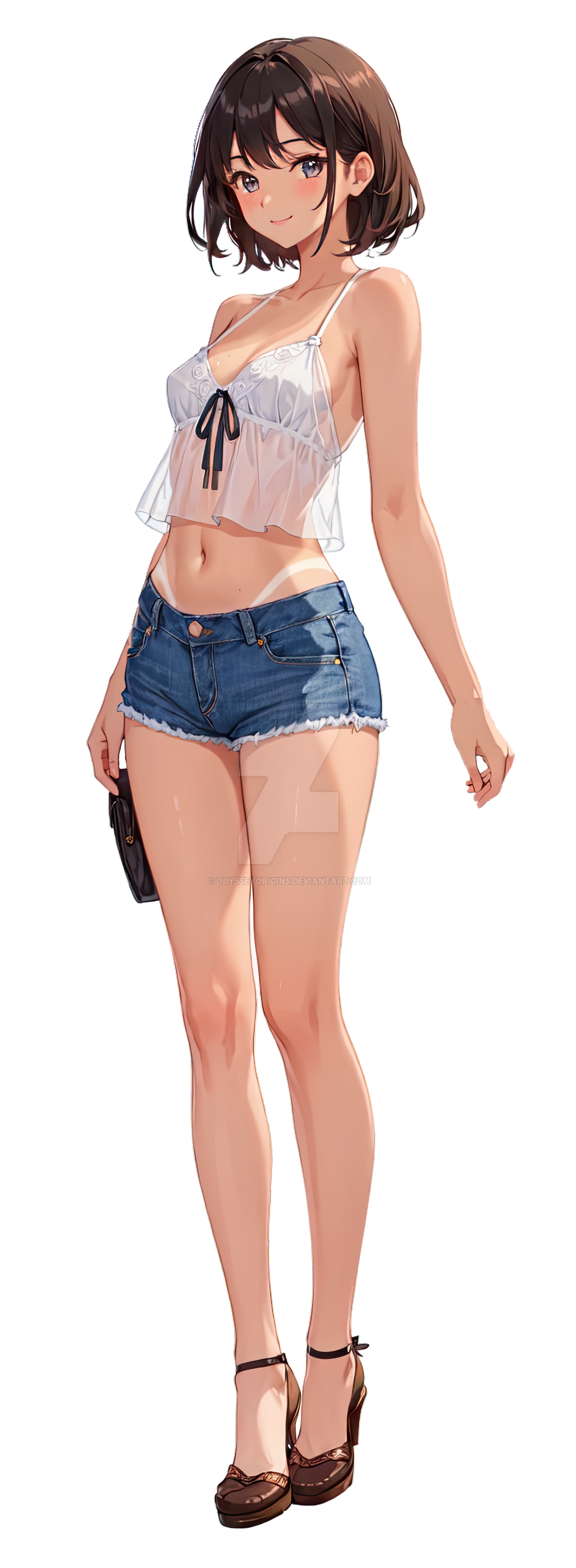 Shy Summer Beauty Anime's Radiant Innocence by OdysseyOrigins on