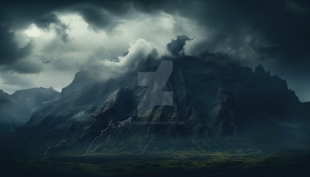 Twilight Sentinel: Chiaroscuro Mountainscape by OdysseyOrigins on ...