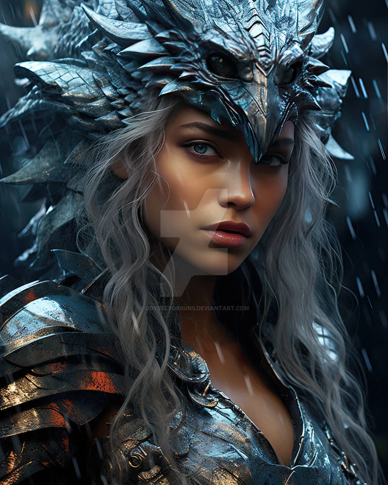Dragon Kin Person Bioluminescent Dragonkin: Silver Armor Close-Up by OdysseyOrigins on ...