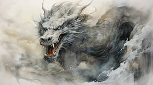 Mulberry Mystique: Korean Ink Dragon