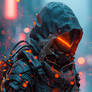 Neon Gothic Cyber Sentinel