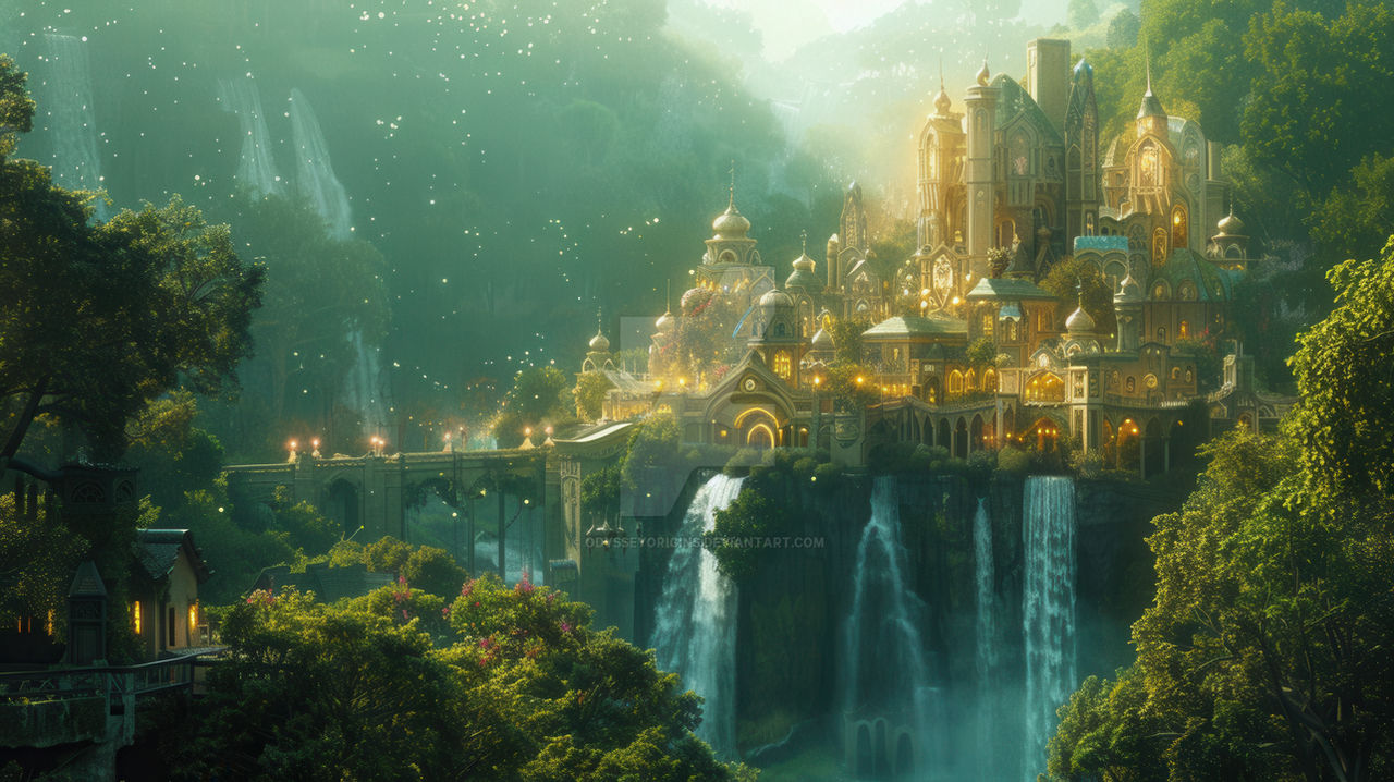 Elven Spring The Cascading Elven Haven by OdysseyOrigins on DeviantArt