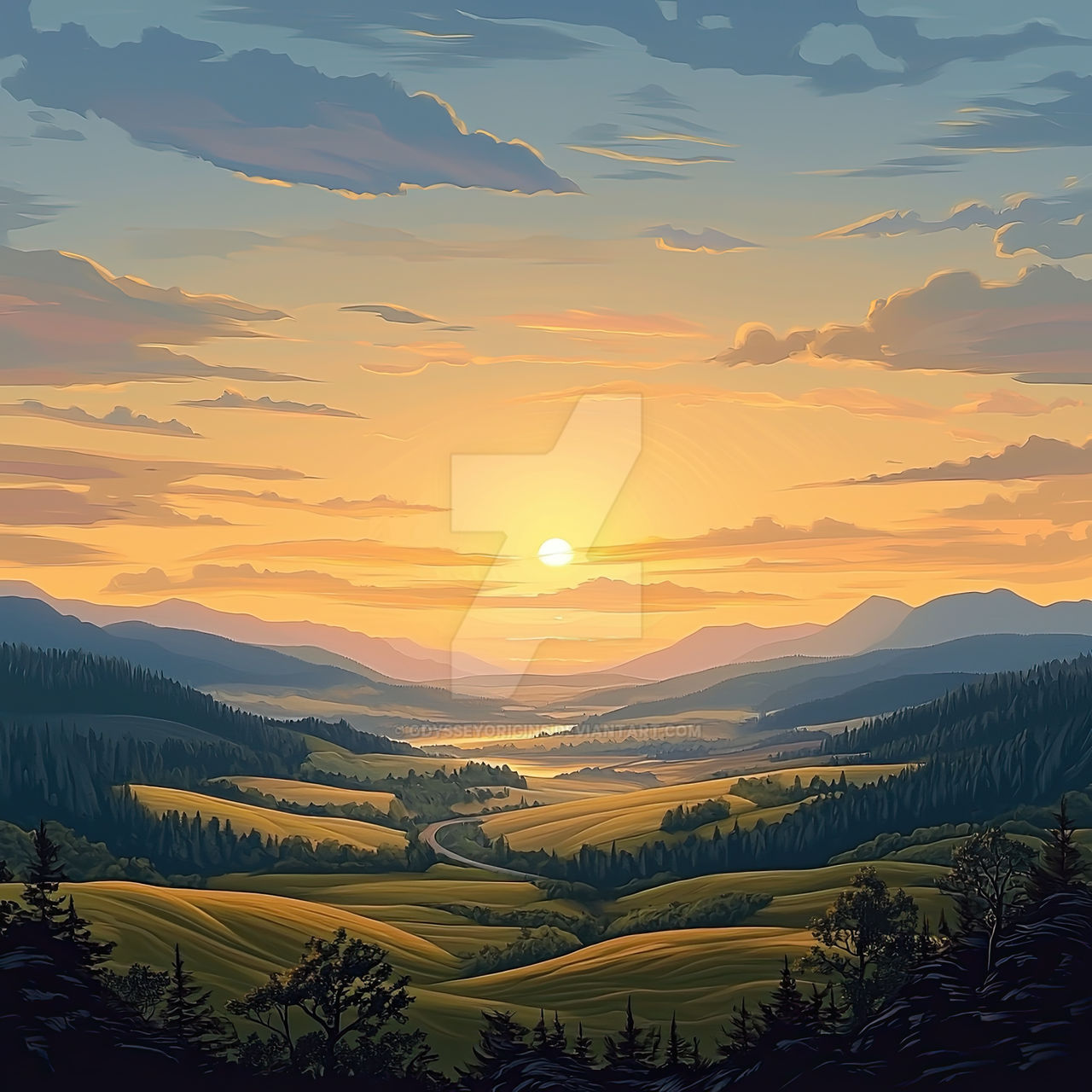 Golden Valley Sunrise Dream by OdysseyOrigins on DeviantArt