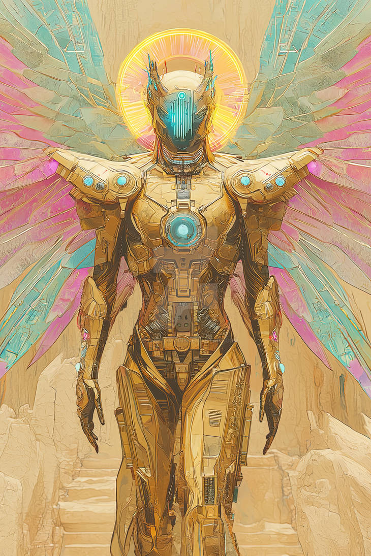 Sentinel Angel Golden Cyber Angel Sentinel by OdysseyOrigins on DeviantArt
