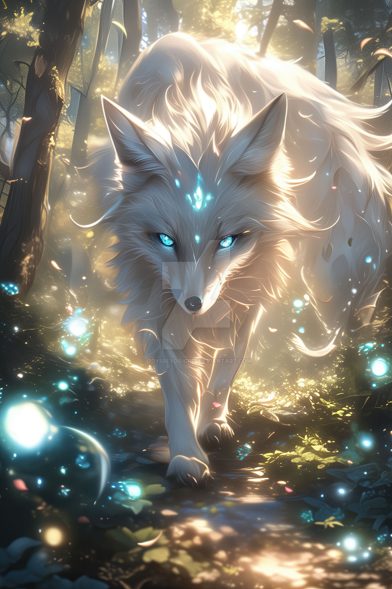 Spririt Fox Spirit Fox of the Glowing Forest by OdysseyOrigins on DeviantArt