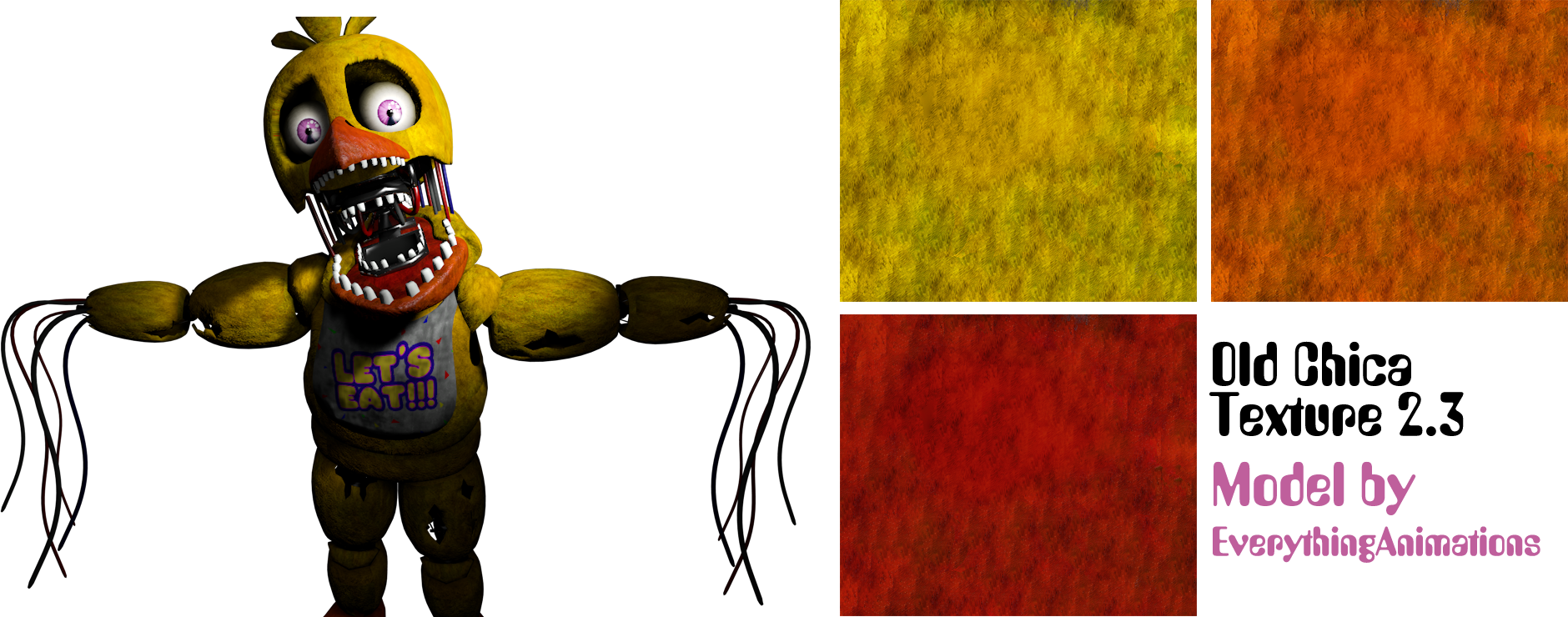 Withered Chica Suit Textures by DiscoHeadOfficial on DeviantArt