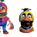 W Chica Head,Nightmare Chica and N.BB