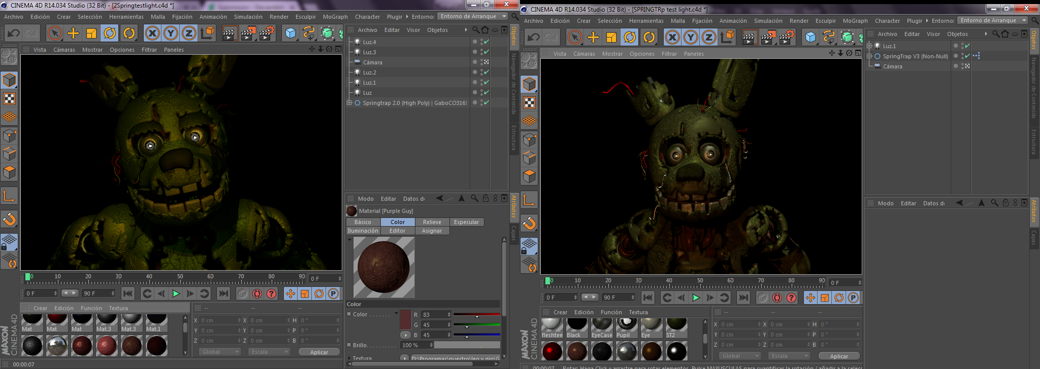 Springtrap test light 4 (Which do you prefer?) by YinyangGio1987 on ...