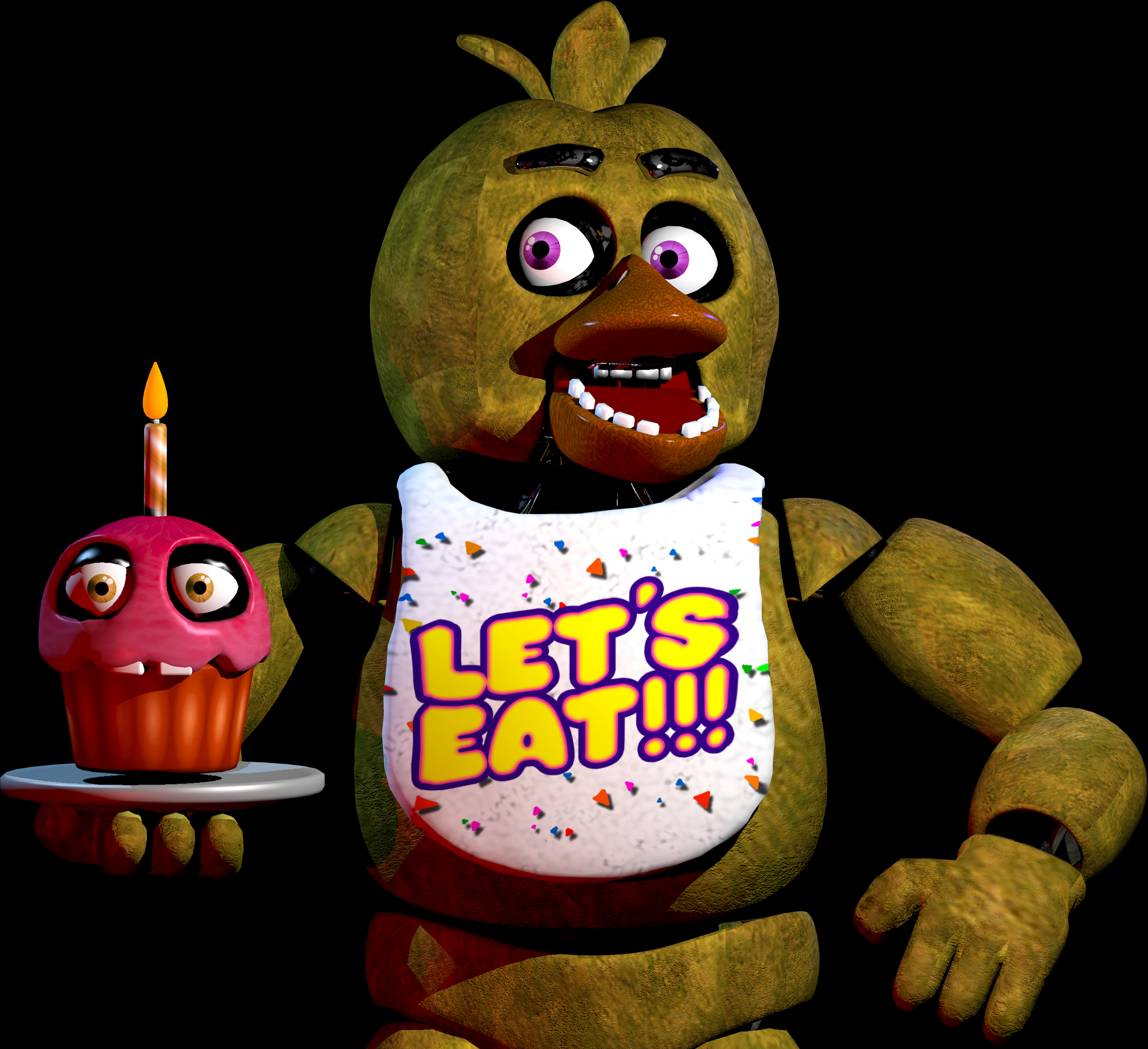 C4D Withered Chica New textures! by YinyangGio1987 on DeviantArt