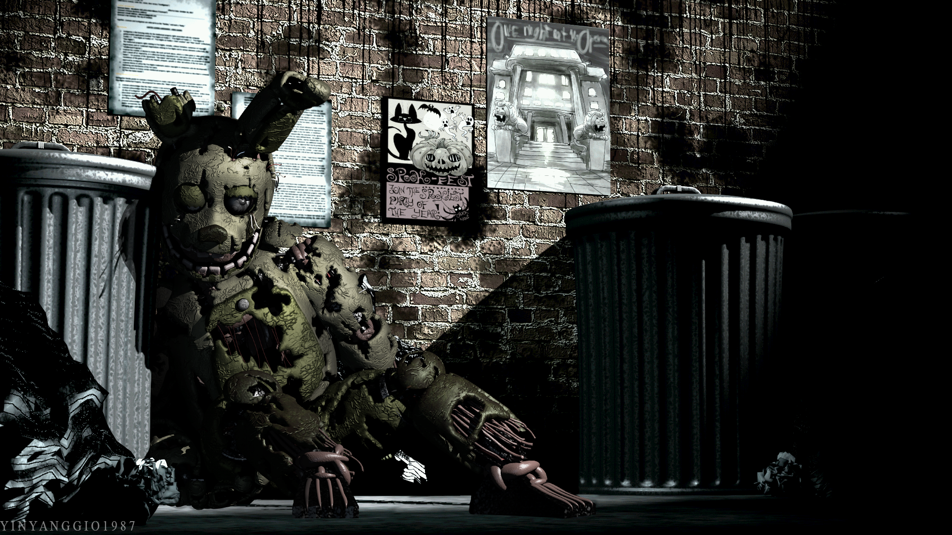 C4D|FFPS|FNAF3|Springtrap Ending