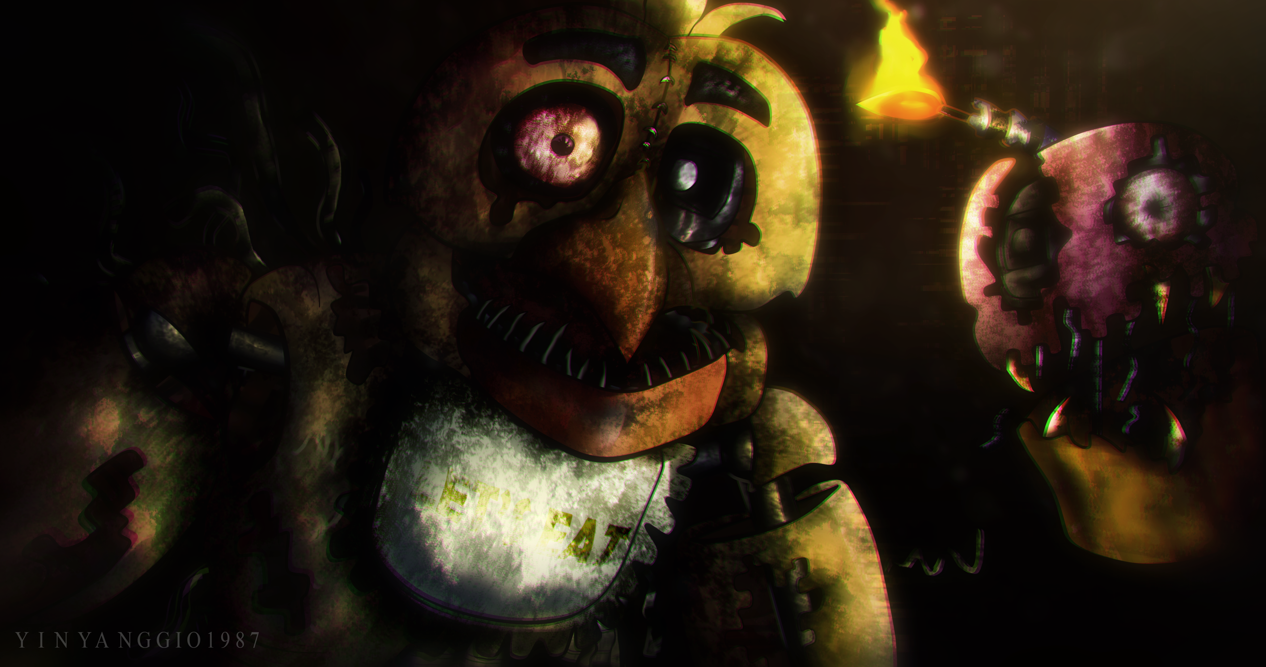 C4D Withered Chica New textures! by YinyangGio1987 on DeviantArt